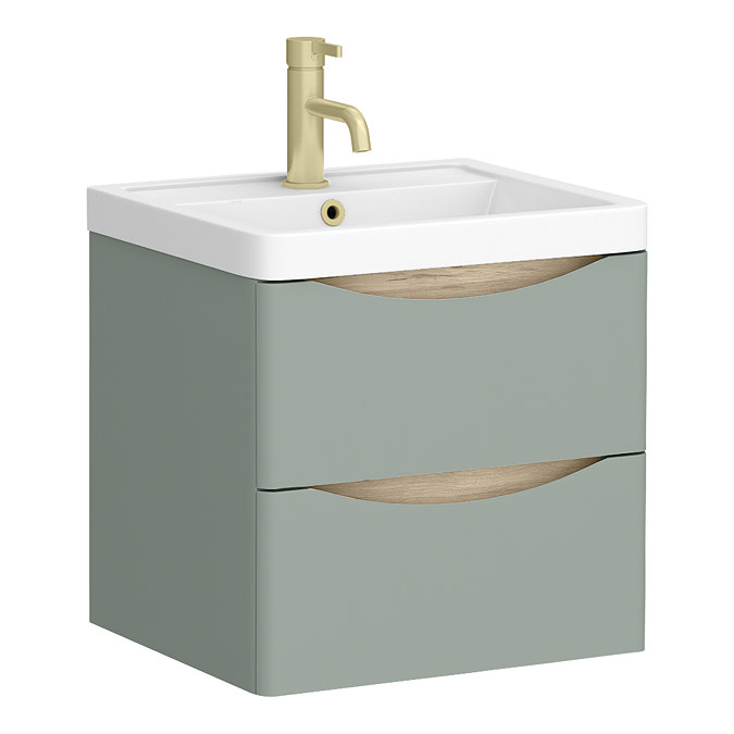 Monza Sage Green 500mm Wide Wall Mounted Vanity Unit