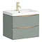 Monza Sage Green 600mm Wide Wall Mounted Vanity Unit