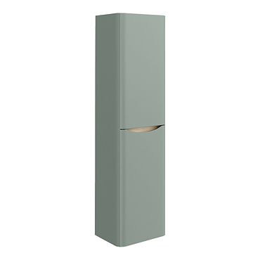 Monza Sage Green Tall Wall Hung Storage Unit - 1500mm High