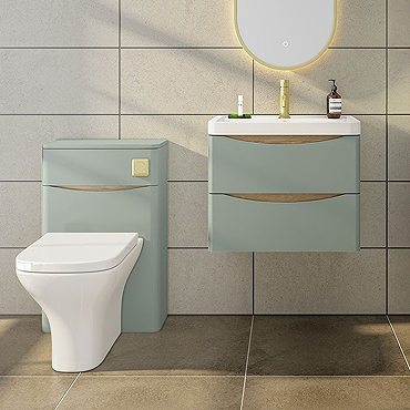 Monza Sage Green Vanity Unit and Toilet Package