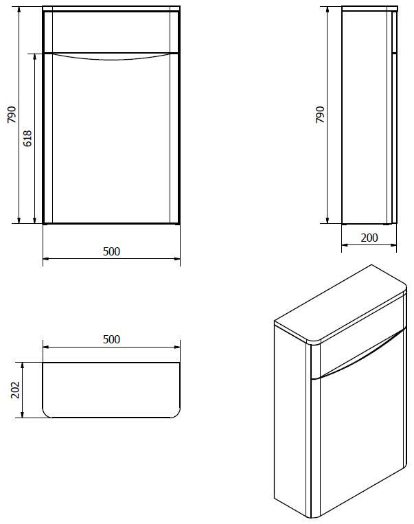 Monza Sage Green Vanity Unit and Toilet Package 600mm