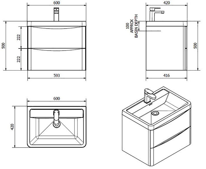 Monza Sage Green Vanity Unit and Toilet Package 600mm