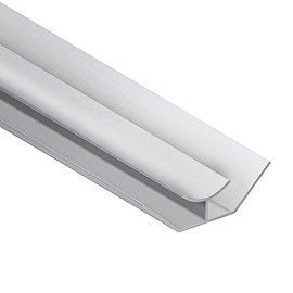 Monza Shower Wall Panel Internal Corner - Satin Aluminium