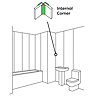 Monza Shower Wall Panel Internal Corner - White PVC