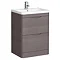 Monza Stone Grey Floor Standing Vanity Bathroom Furniture Package  Profile Large Image