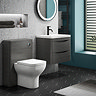 Monza Stone Grey Wall Hung Sink Vanity Unit + Toilet Package