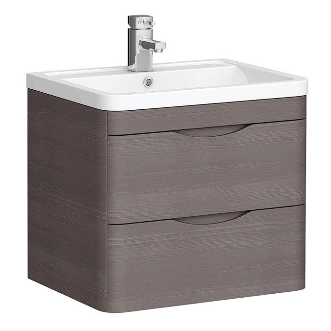 Monza Stone Grey Wall Hung Vanity Bathroom Furniture Package Profile Large Image