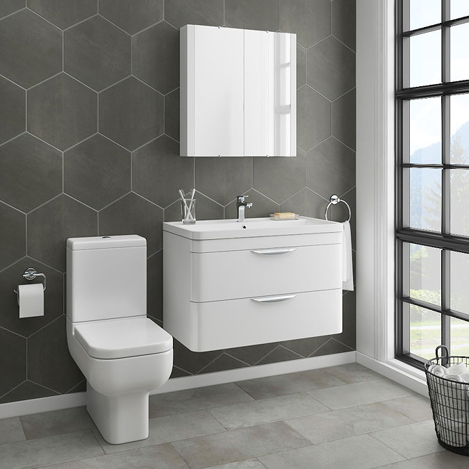 Monza Vanity Unit & Modern Toilet Package Large Image