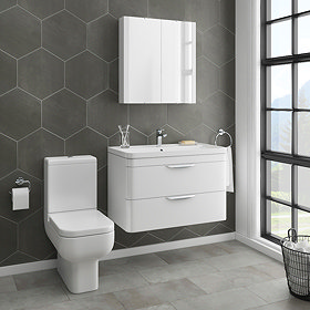 Monza Vanity Unit & Modern Toilet Package Large Image