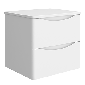 Monza Wall Hung Countertop Vanity Unit (500mm Wide - Gloss White)