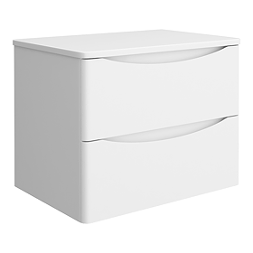 Monza Wall Hung Countertop Vanity Unit (600mm Wide - Gloss White)