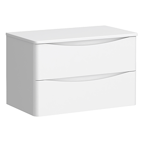 Monza Wall Hung Countertop Vanity Unit (750mm Wide - Gloss White)