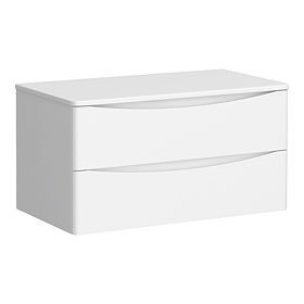 Monza Wall Hung Countertop Vanity Unit (900mm Wide - Gloss White)