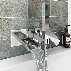 Monza Wall Mounted Bath Shower Mixer Tap + Shower Kit Large Image