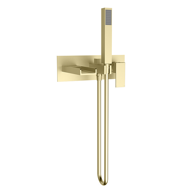 Monza Wall Mounted Bath Tap with Shower Brushed Brass