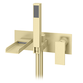 Monza Wall Mounted Bath Tap with Shower Brushed Brass