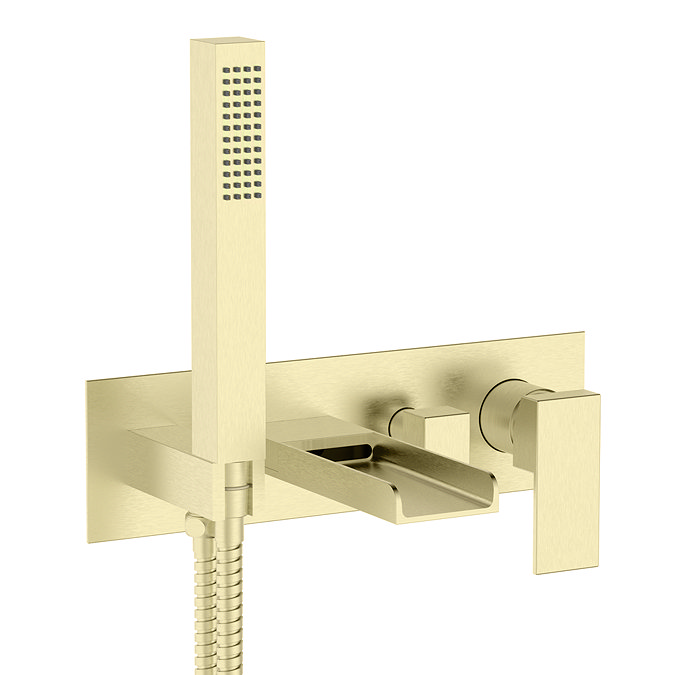 Monza Wall Mounted Bath Tap with Shower Brushed Brass