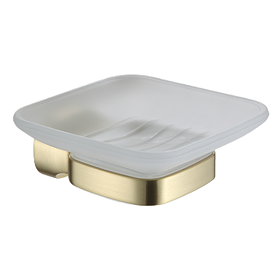 Monza Wall Mounted Glass Soap Dish - Brushed Brass