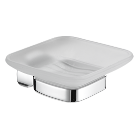 Monza Wall Mounted Glass Soap Dish - Chrome