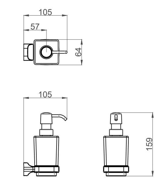 Monza Wall Mounted Glass Soap Dispenser - Matt Black