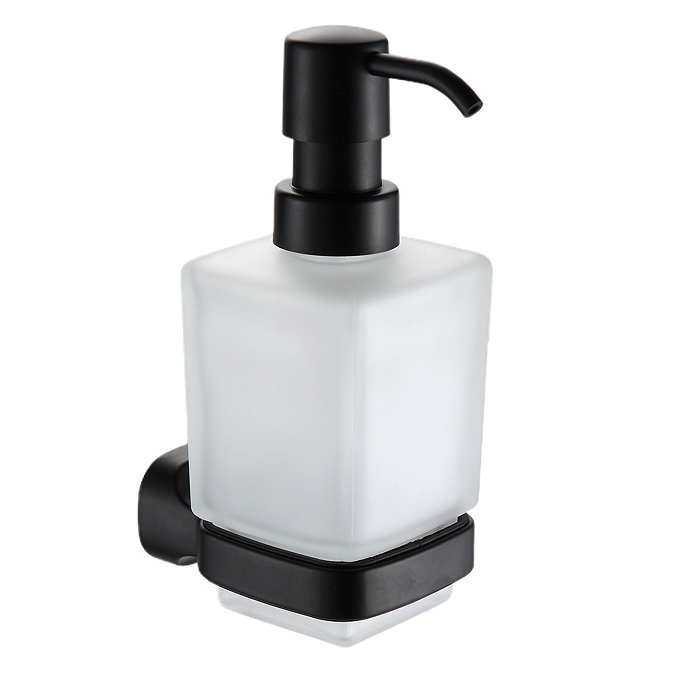 Monza Wall Mounted Glass Soap Dispenser - Matt Black