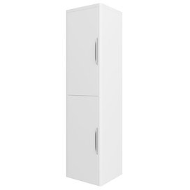 Monza Wall Mounted Tall Cupboard - High Gloss White W350 x D250mm - FPA009 Large Image