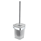 Monza Wall Mounted Toilet Brush with Frosted Glass and Polished Chrome Holder