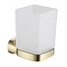 Monza Wall Mounted Glass Toothbrush Holder - Brushed Brass
