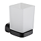 Monza Wall Mounted Glass Toothbrush Holder - Matt Black