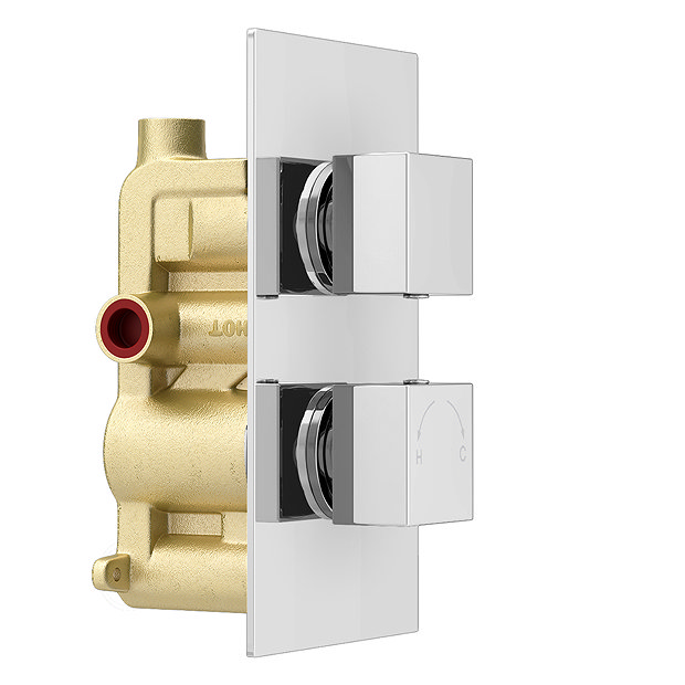 Monza Wall Mounted Waterfall Bath Filler + Concealed Thermostatic Valve  Newest Large Image