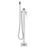 Monza Waterfall Floor Mounted Freestanding Bath Shower Mixer - Chrome  In Bathroom Large Image
