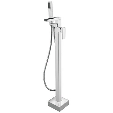 Monza Waterfall Floor Mounted Freestanding Bath Shower Mixer - Chrome  Feature Large Image