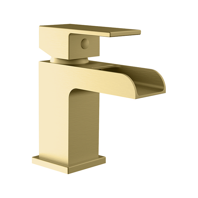 Monza Waterfall Mini Brushed Brass Basin Mixer Tap