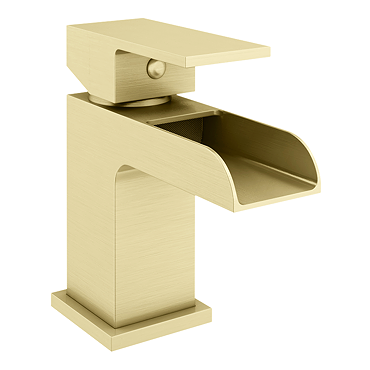 Monza Waterfall Mini Brushed Brass Basin Mixer Tap