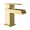 Monza Waterfall Square Brushed Brass Basin Mixer Tap