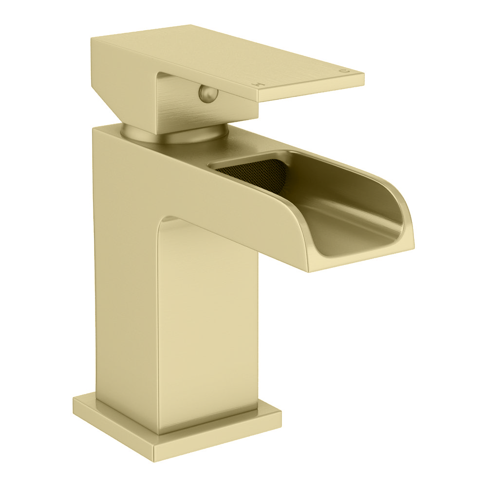 thumbnail image 2 of Waterfall Basin Mixer Tap - Double Handle, 3-Hole Mount, Brass Construction, Chrome Finish, For Bathroom Sink 2 of 6