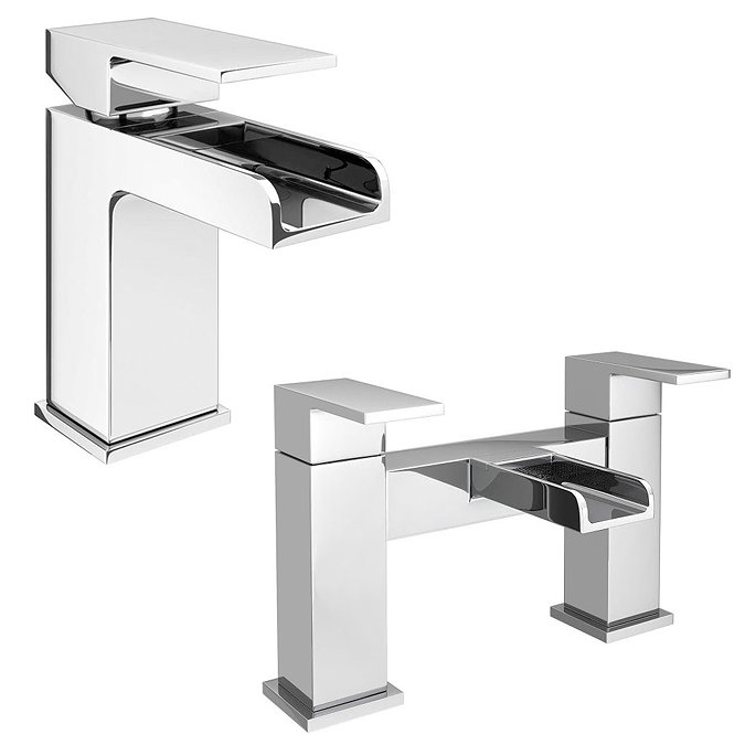 Monza Waterfall Tap Package (Bath + Basin Tap) Large Image