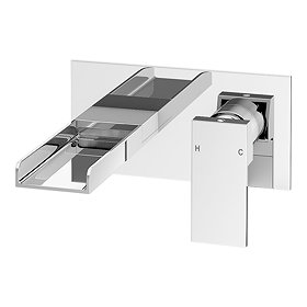 Monza Waterfall Wall Mounted Basin Mixer - Chrome Large Image