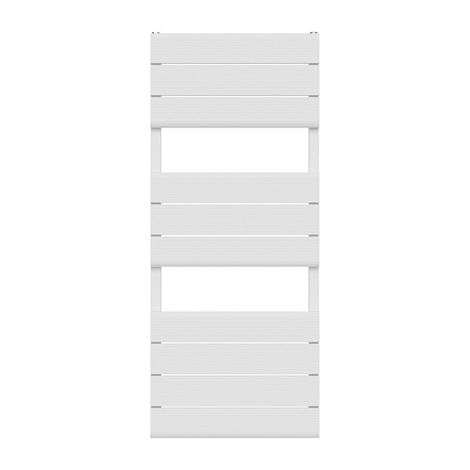 Monza White Aluminium Heated Towel Rail 1200 x 500mm Curved Panels