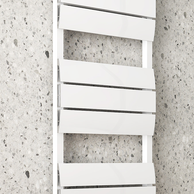 Monza White Aluminium Heated Towel Rail 1200 x 500mm  Profile Large Image