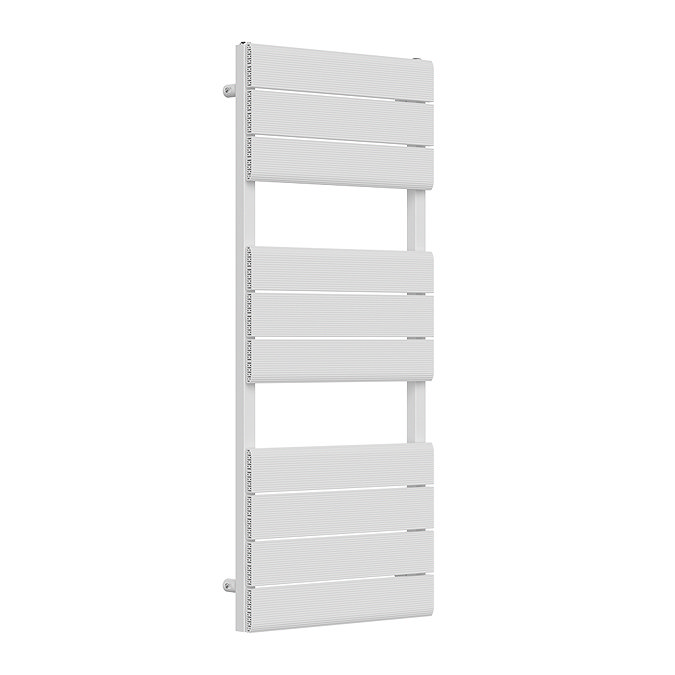 Monza White Aluminium Heated Towel Rail 1200 x 500mm Curved Panels