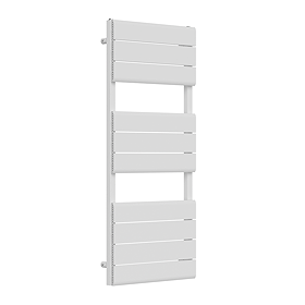 Monza White Aluminium Heated Towel Rail 1200 x 500mm Curved Panels