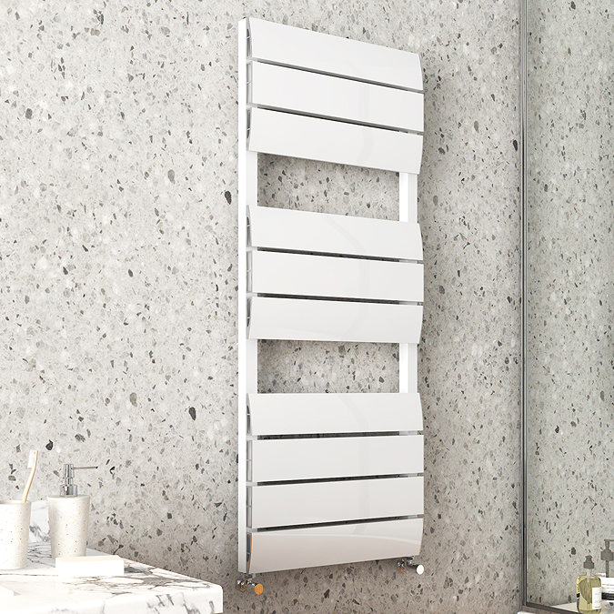 Monza White Aluminium Heated Towel Rail 1200 x 500mm Large Image