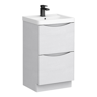 Monza White Ash 500mm Wide Floor Standing Vanity Unit