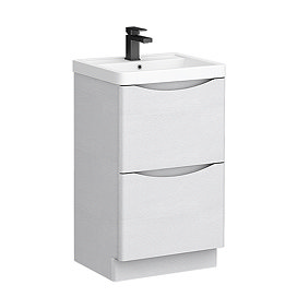 Monza White Ash 500mm Wide Floor Standing Vanity Unit