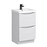Monza White Ash 500mm Wide Floor Standing Vanity Unit