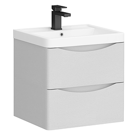 Monza White Ash 500mm Wide Wall Mounted Vanity Unit