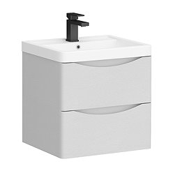 Monza White Ash 500mm Wide Wall Mounted Vanity Unit
