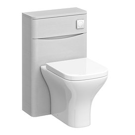 Monza White Ash 500mm WC Unit with Cistern & Chrome Flush - Includes Modern Toilet Pan