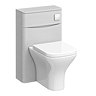 Monza White Ash 500mm WC Unit with Cistern & Chrome Flush - Includes Modern Toilet Pan